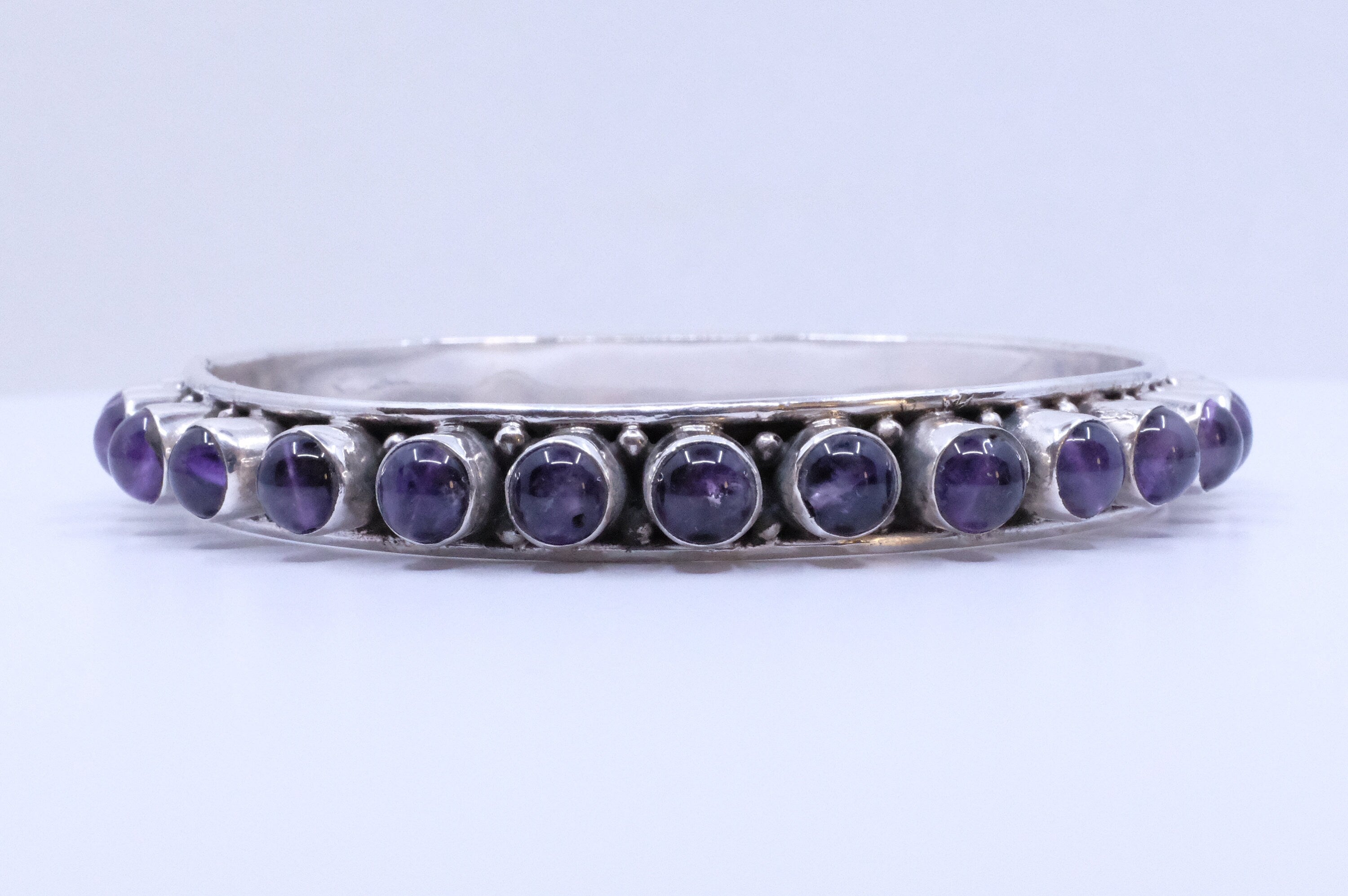 Fine Sterling Silver Amethyst Bangles