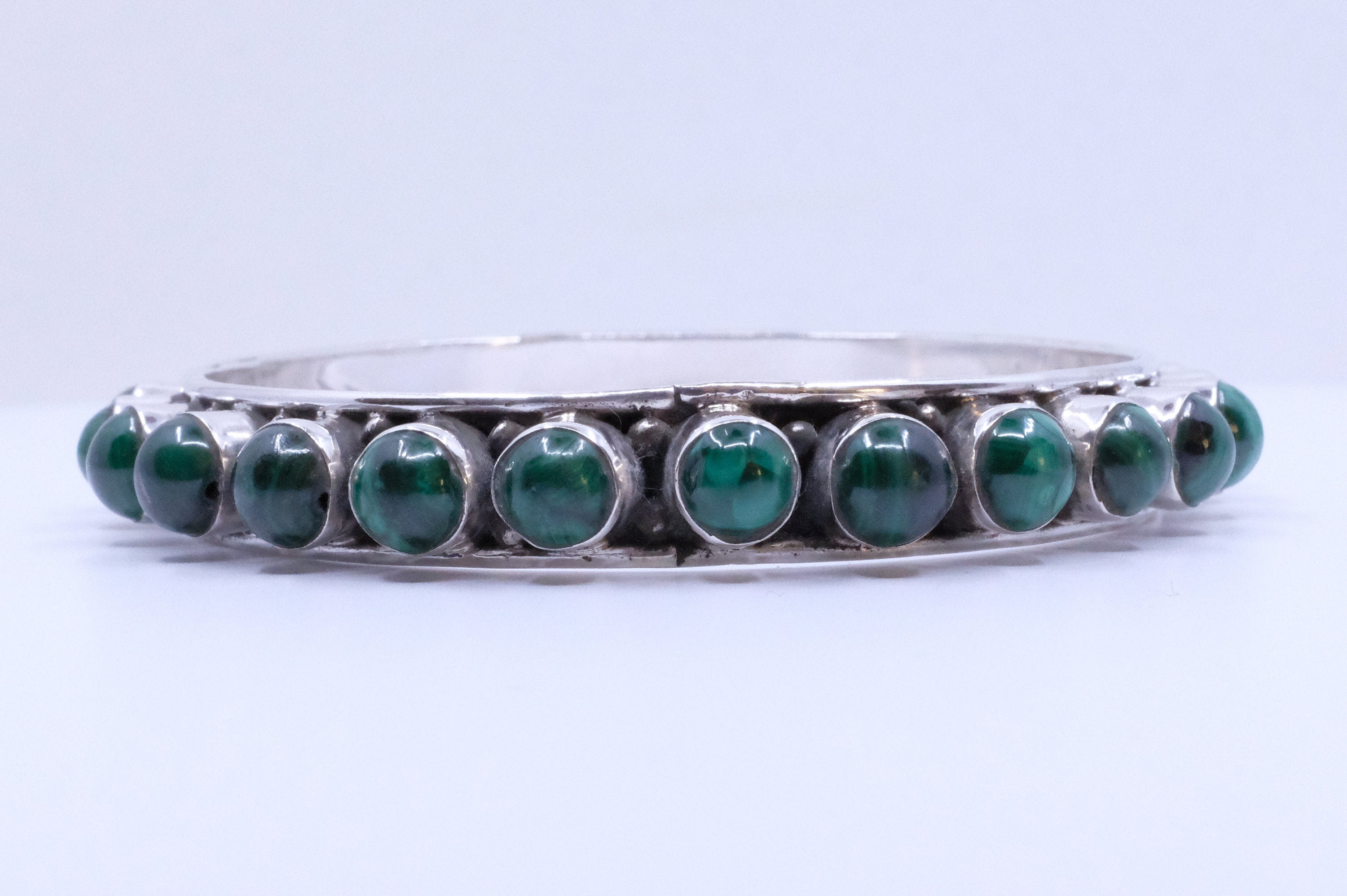 Sterling Silver Malachite Bangles