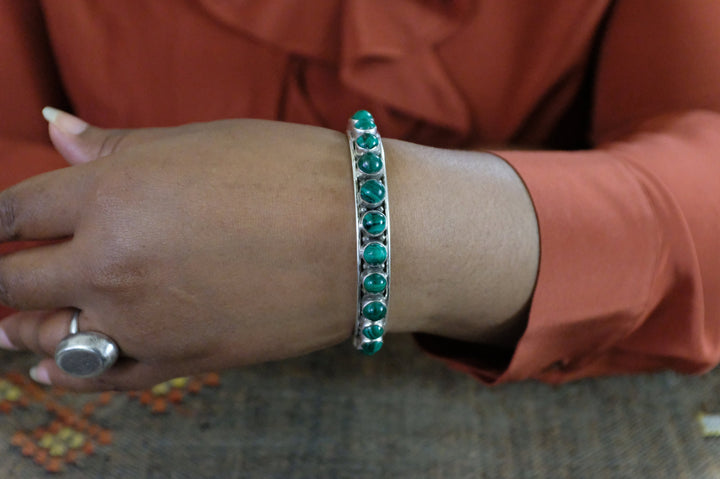 Sterling Silver Malachite Bangles