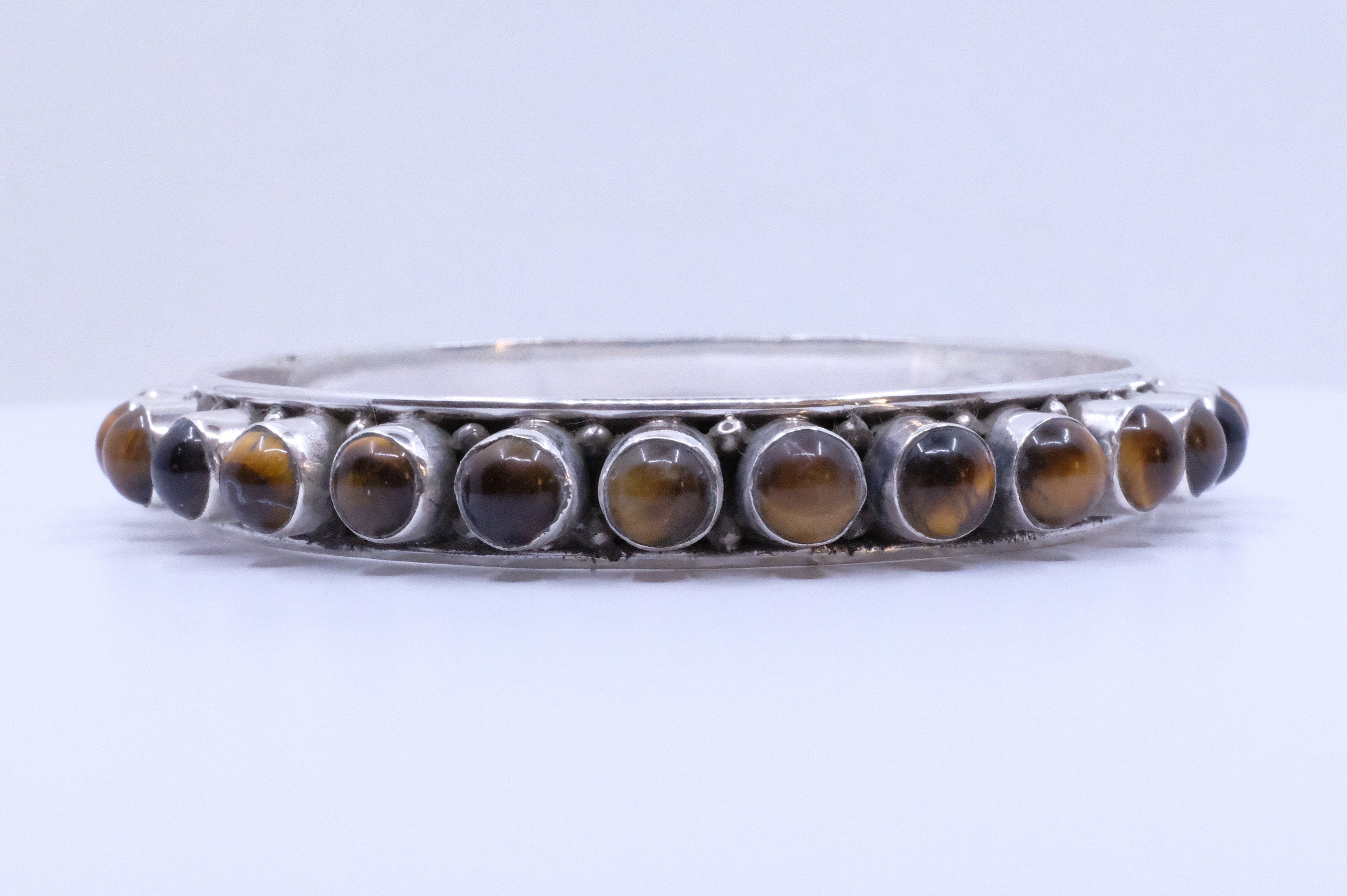 Sterling Silver Tiger's Eye Bangles