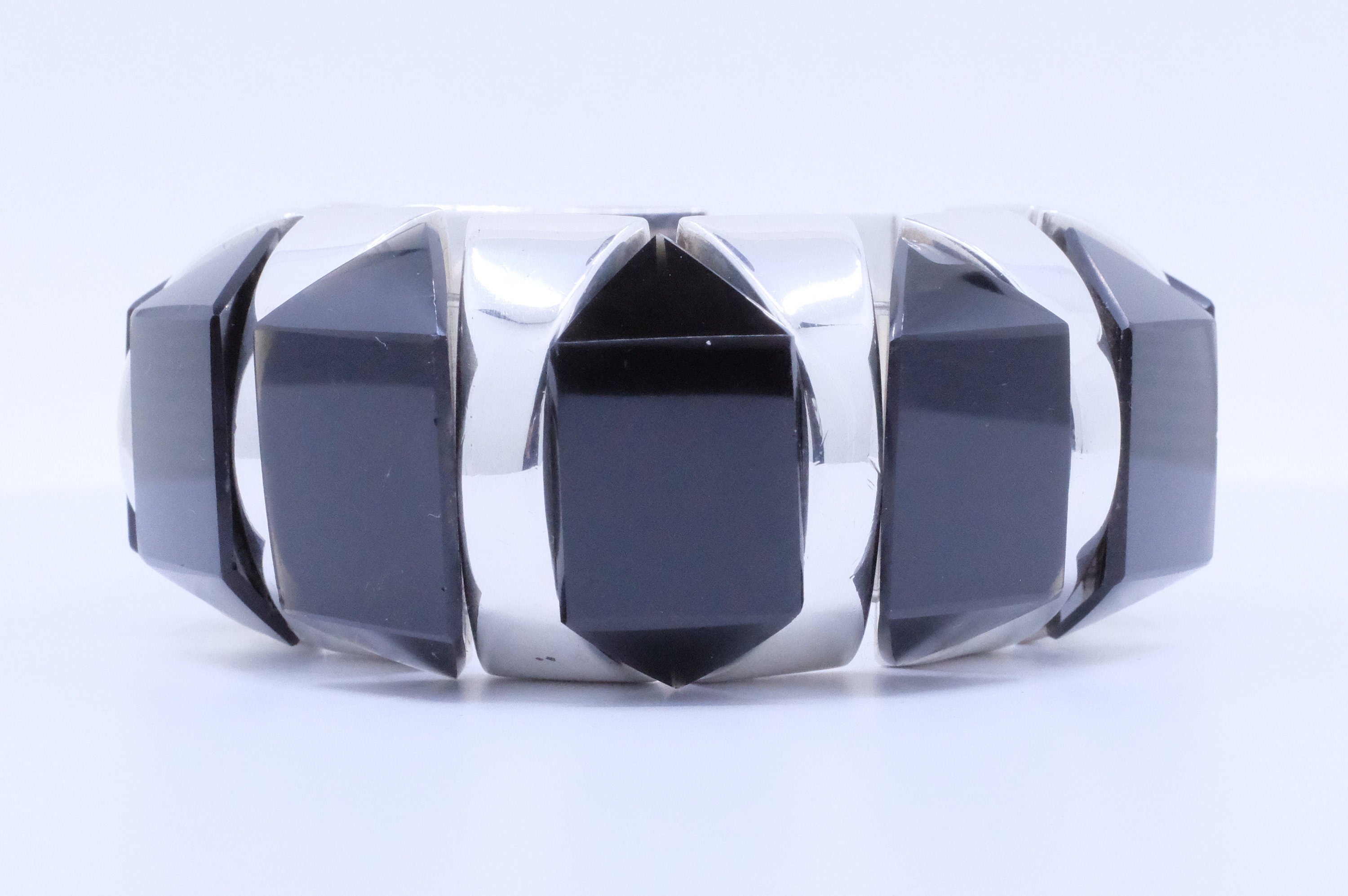 Sterling Silver Obsidian Bracelet