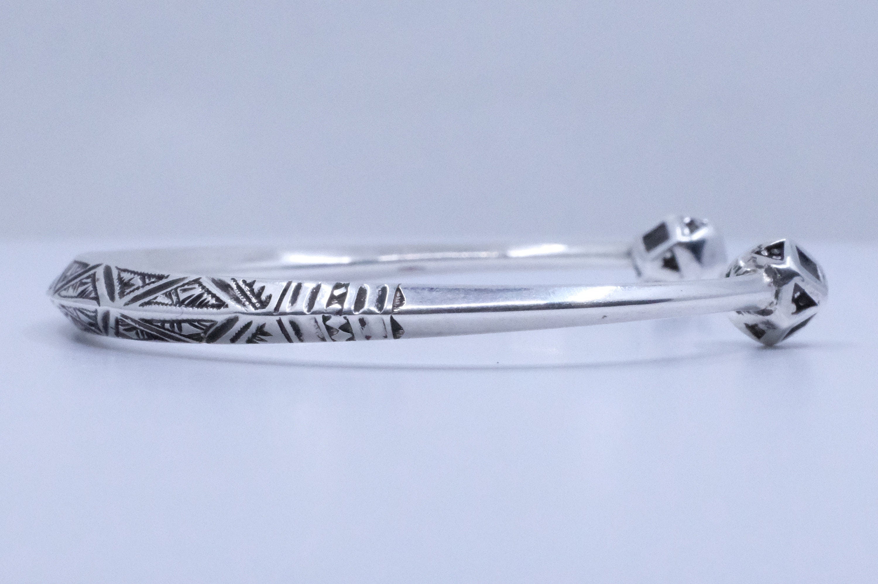 Fine Silver Elhadji Koumama Etched African Tuareg Cuff Bracelet