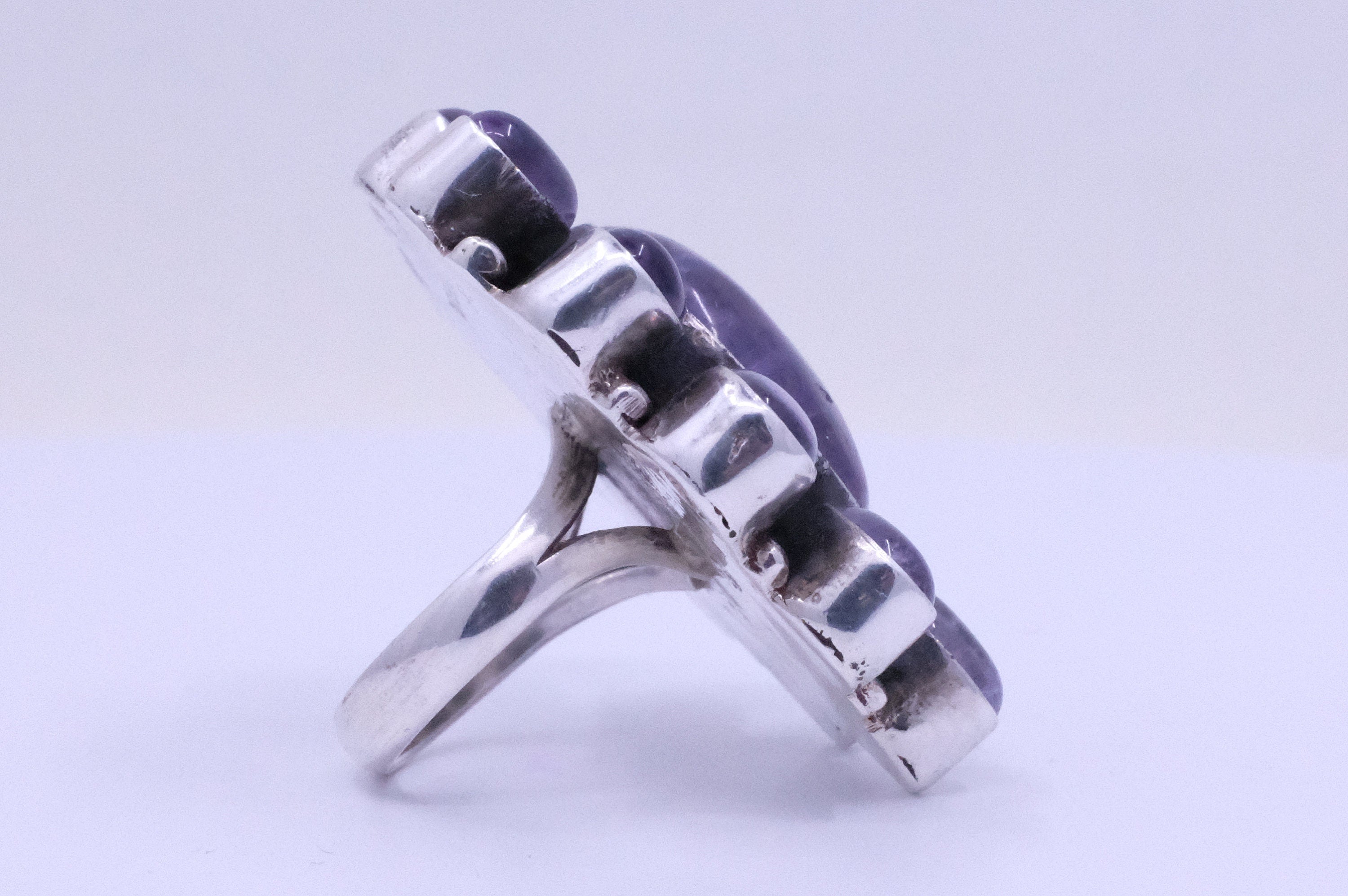 Sterling Silver Amethyst Cluster Ring