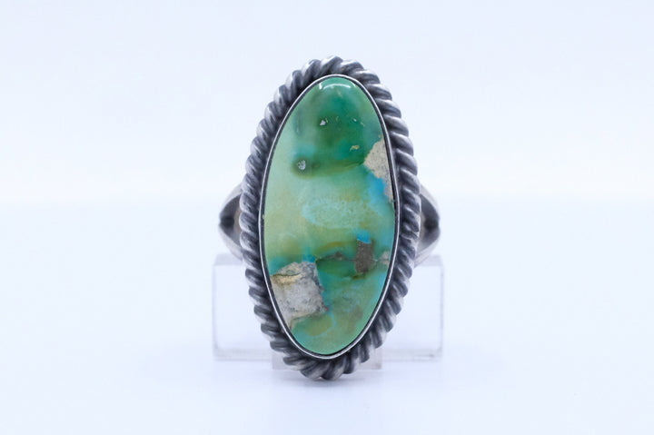 Sterling Silver Sonoran Gold Turquoise Mary Ann Spencer Navajo Ring