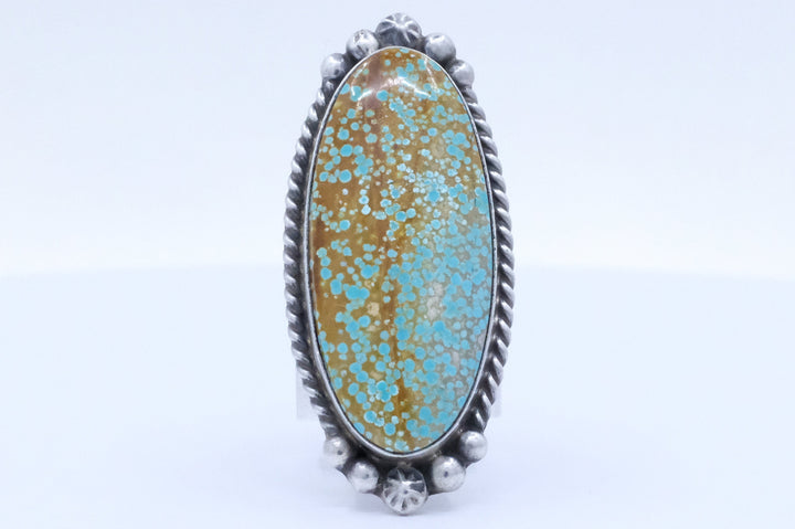 Sterling Silver No. 8 Turquoise Augustine Largo Navajo Ring