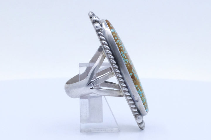 Sterling Silver No. 8 Turquoise Augustine Largo Navajo Ring