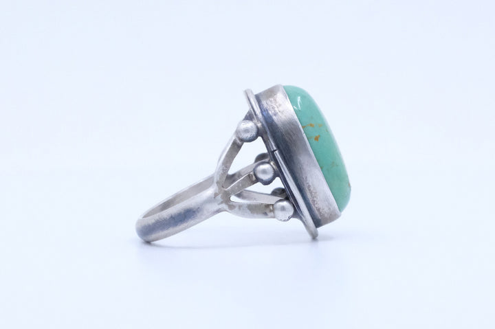 Sterling Silver Kingman Turquoise Augustine Largo Navajo Ring