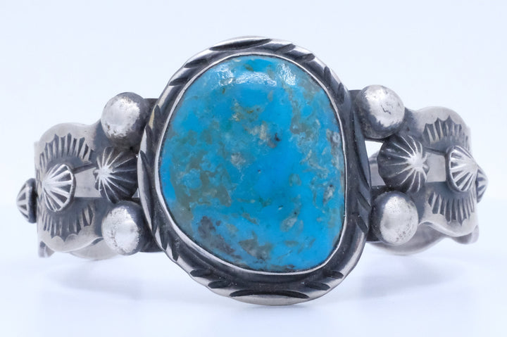 Sterling Silver Kingman Turquoise Chimney Butte Cuff Bracelet