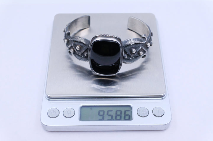 Sterling Silver Onyx Chimney Butte Cuff Bracelet