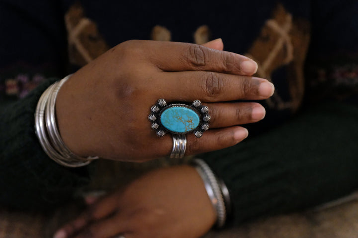 Sterling Silver Turquoise Martha Cayatineto Navajo Ring