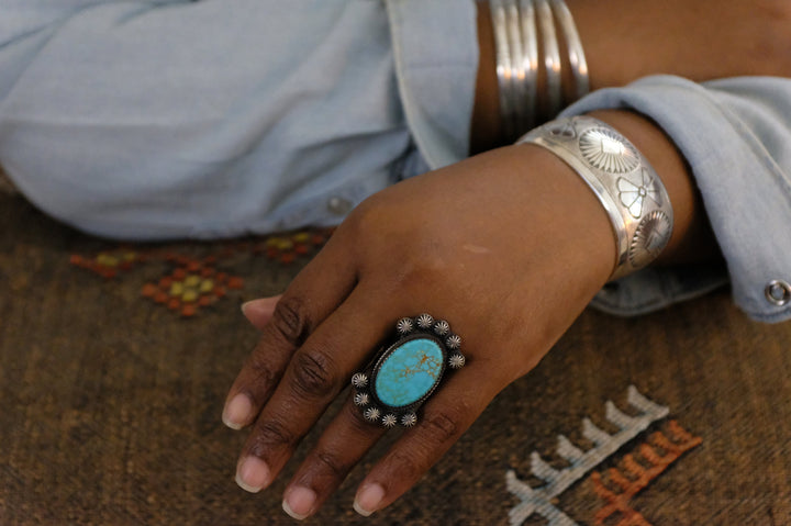 Sterling Silver Turquoise Martha Cayatineto Navajo Ring