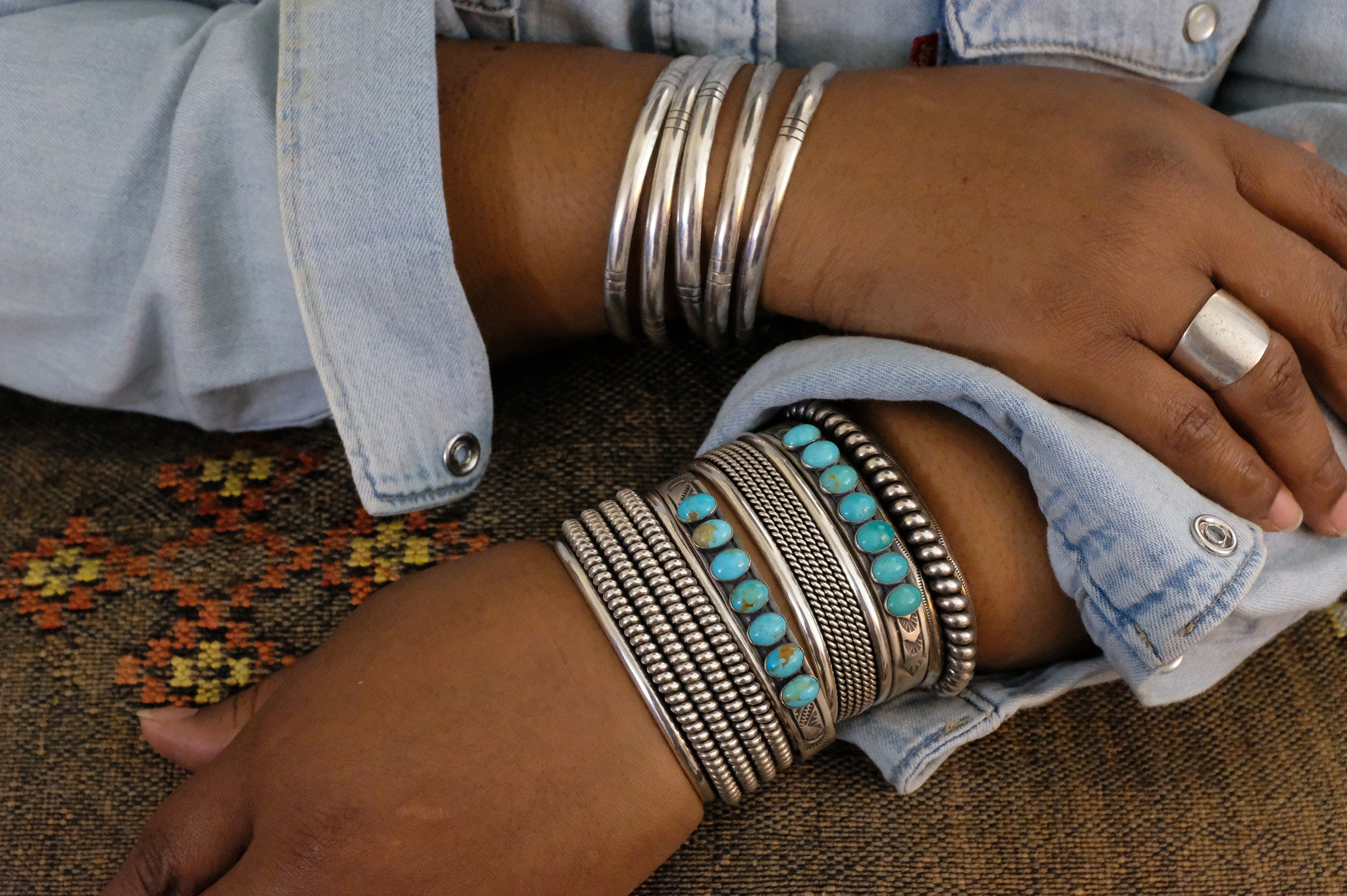 Sterling Silver Turquoise Rick Enriquez Cuff Bracelet