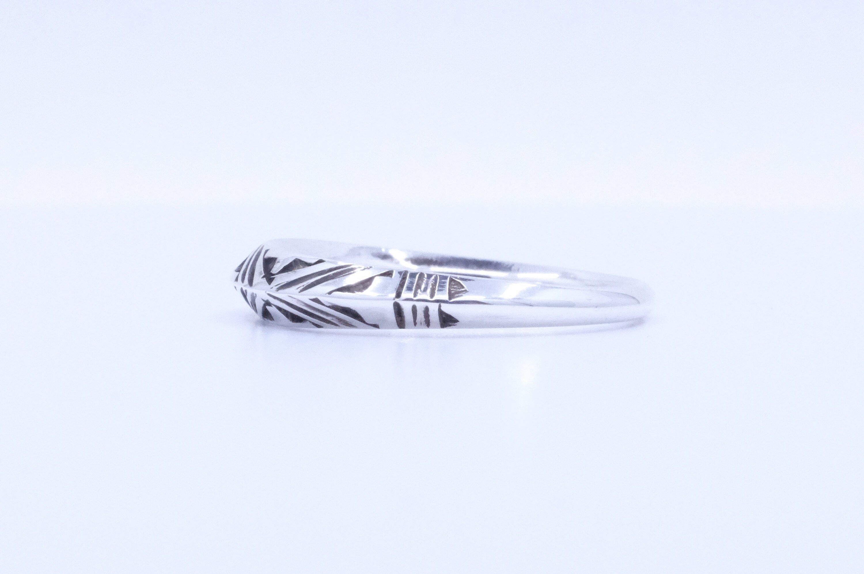 Fine Silver Etched African Tuareg Stacking Ring