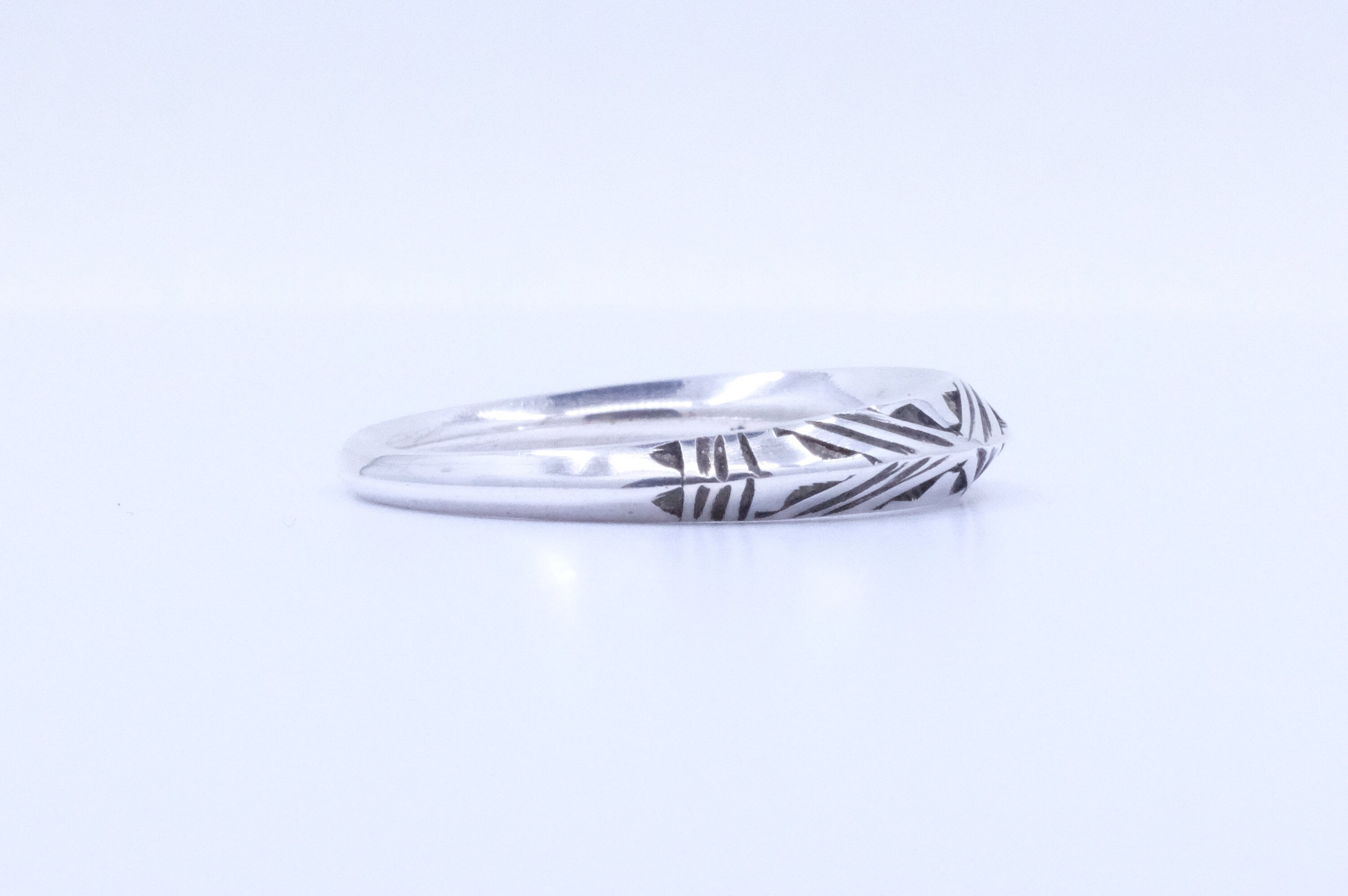 Fine Silver Etched African Tuareg Stacking Ring