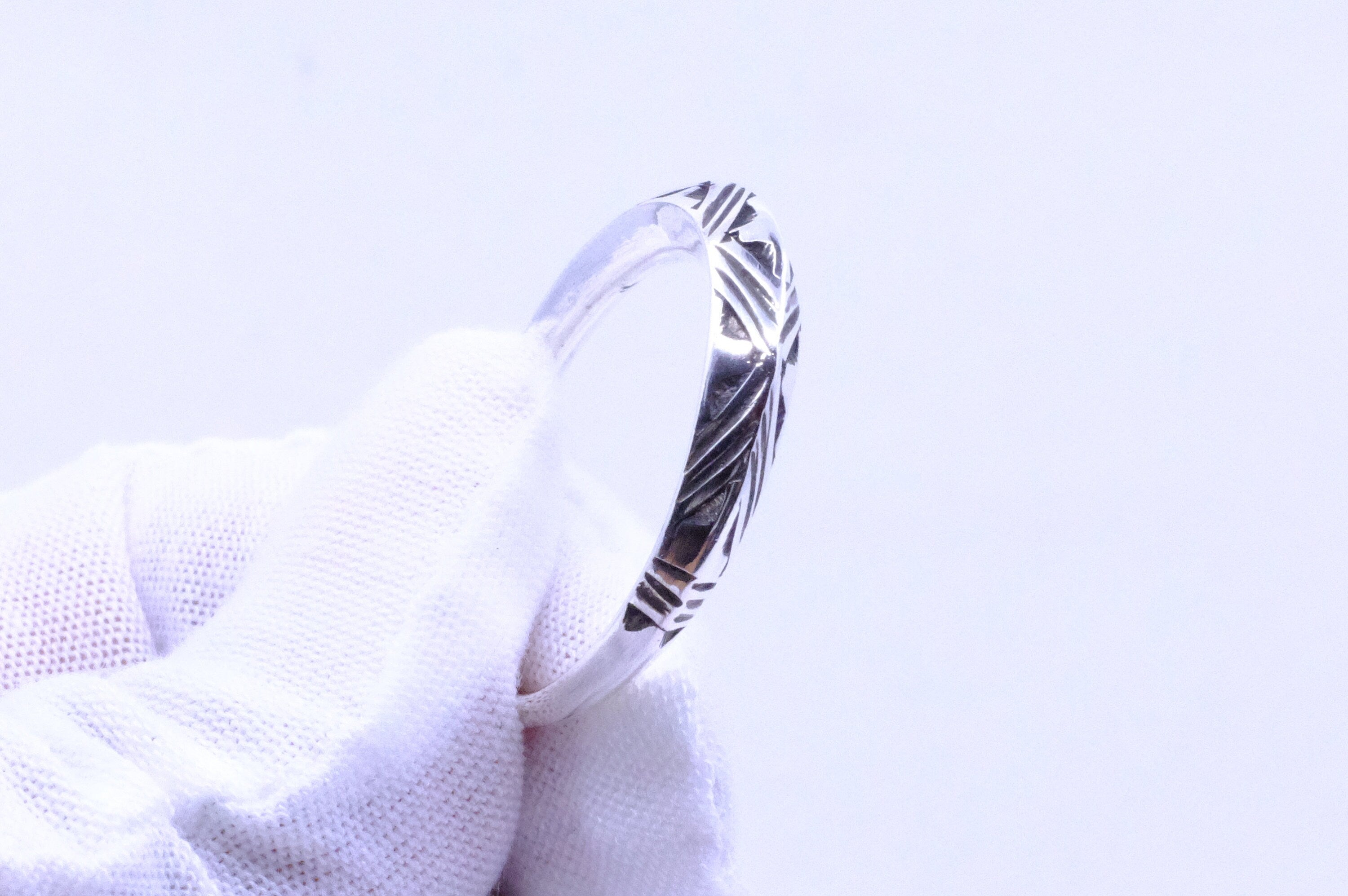 Fine Silver Etched African Tuareg Stacking Ring