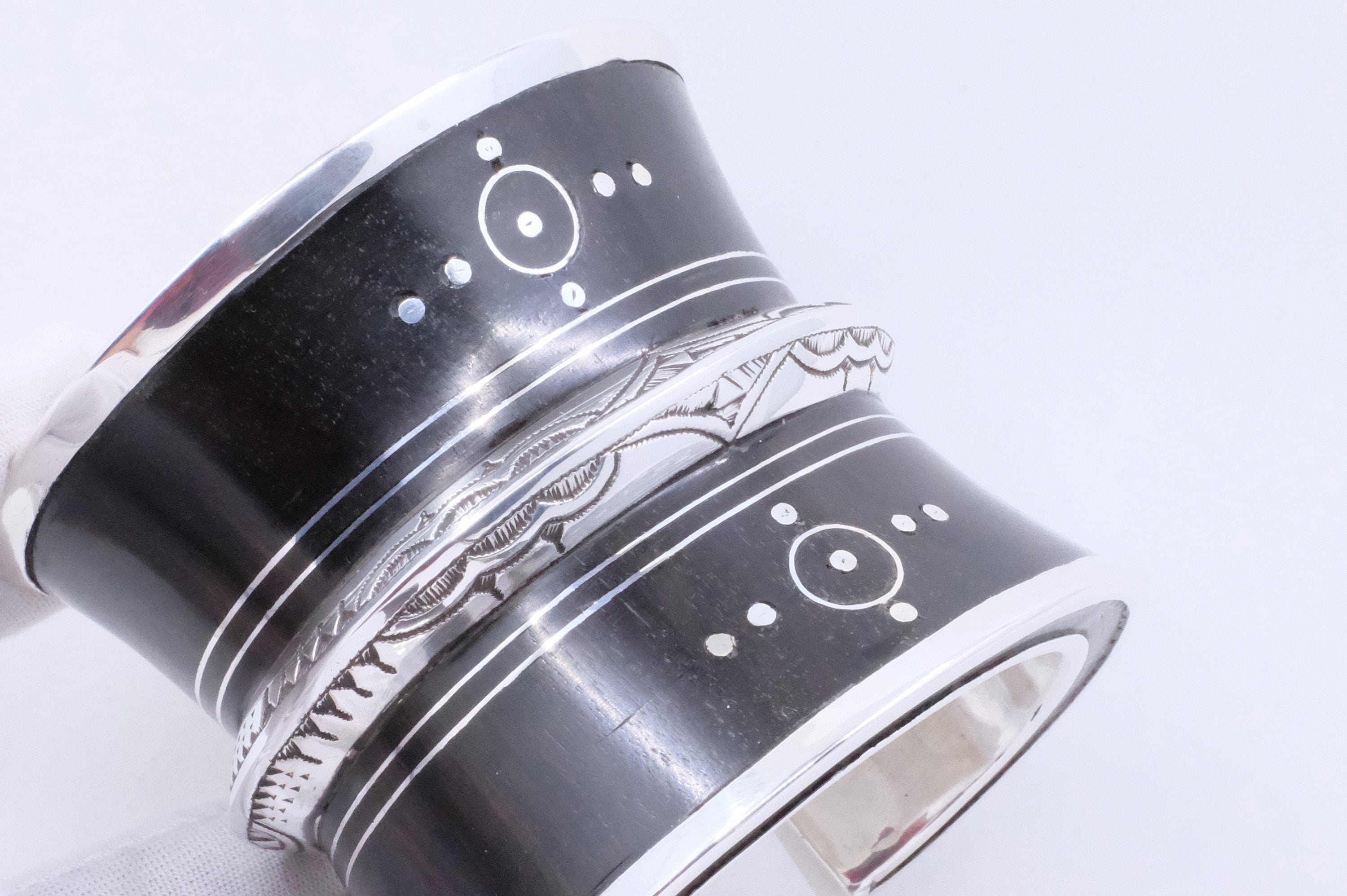 Fine Silver and Ebony Elhadji Koumama 1 Tuareg African Cuff Bracelet