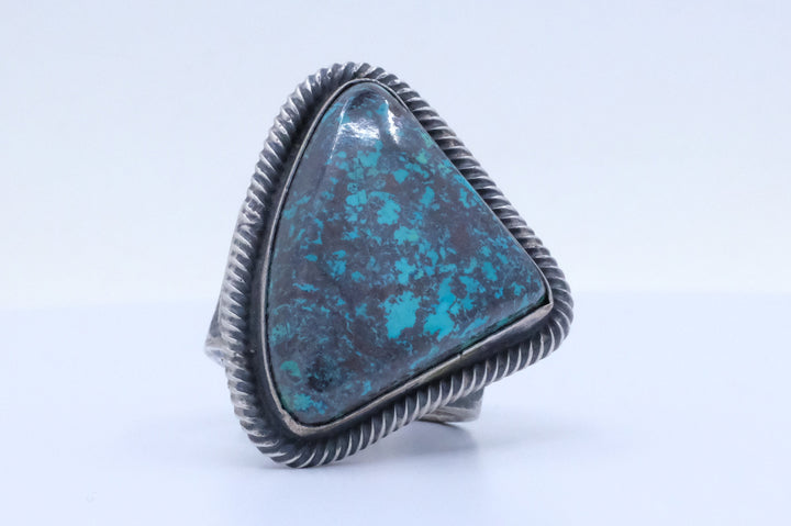 Sterling Silver Hubei Turquoise Chimney Butte Sandcast Ring