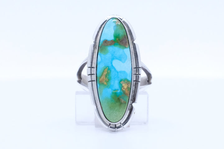 Sterling Silver Sonoran Gold Turquoise Samson Edsitty Navajo Ring