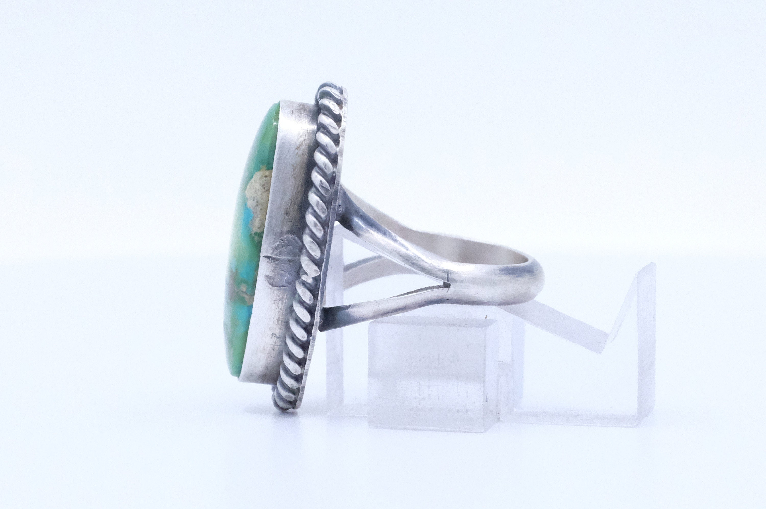 Sterling Silver Sonoran Gold Turquoise Mary Ann Spencer Navajo Ring