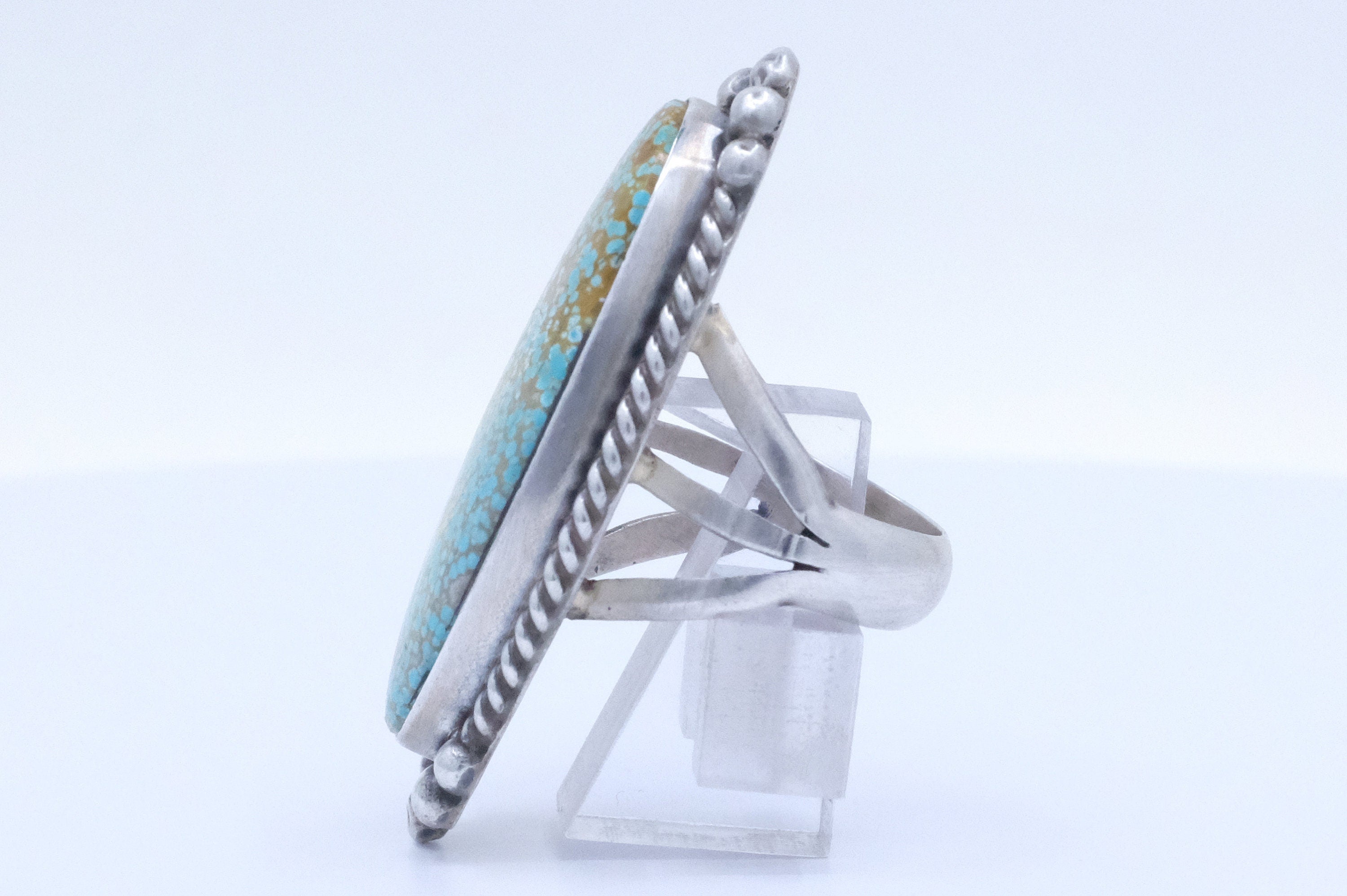 Sterling Silver No. 8 Turquoise Augustine Largo Navajo Ring