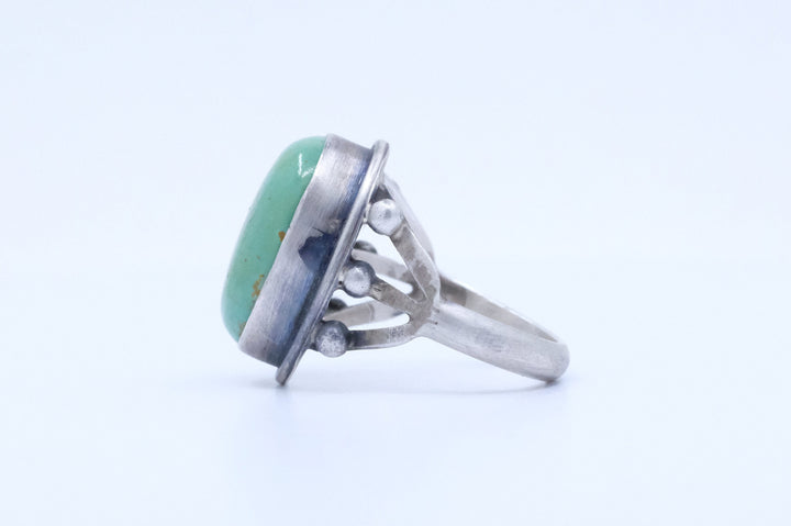 Sterling Silver Kingman Turquoise Augustine Largo Navajo Ring