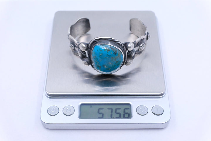 Sterling Silver Kingman Turquoise Chimney Butte Cuff Bracelet