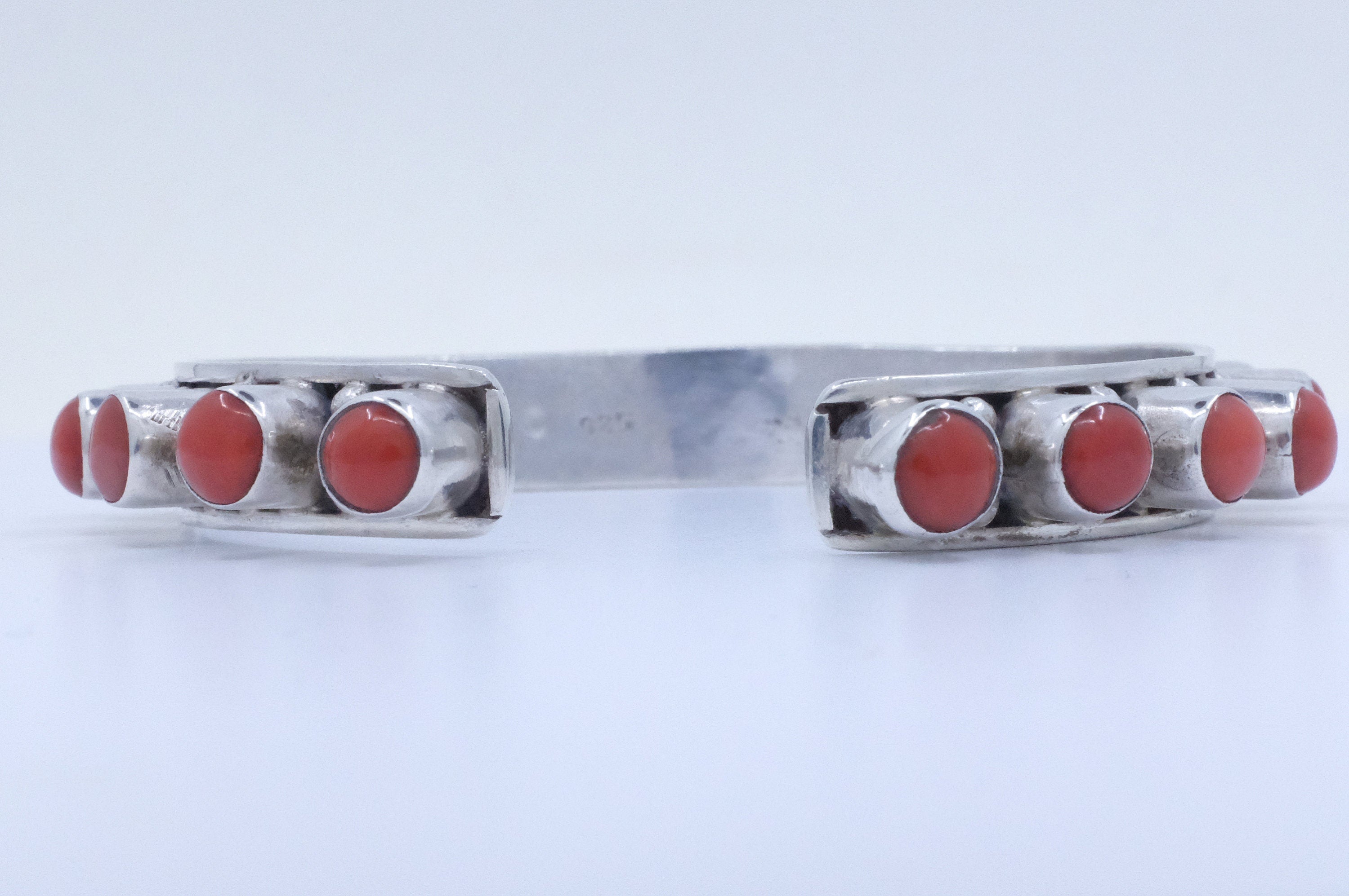 Sterling Silver Snake Coral Cuff Bracelet