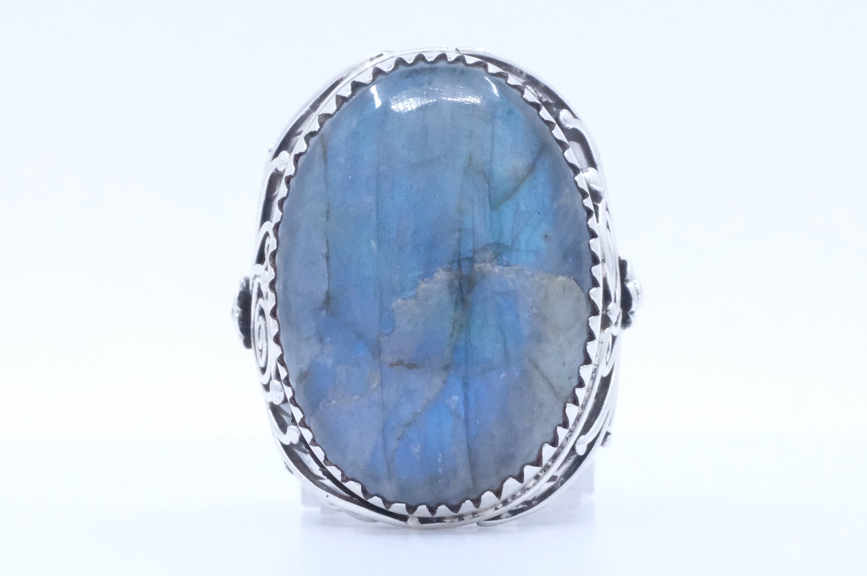 Sterling Silver Labradorite Tibetan Ring