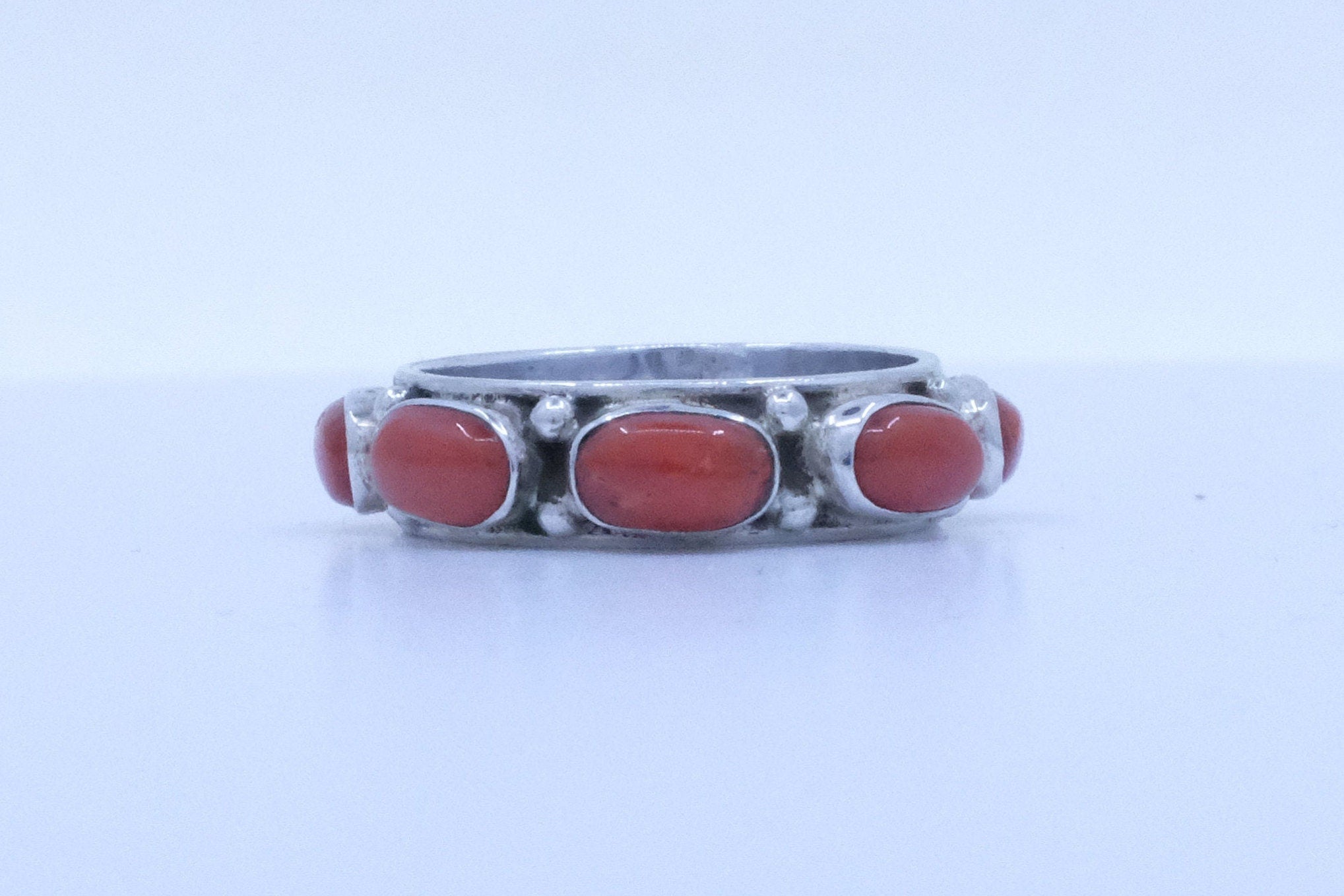 Sterling Silver Coral Ring