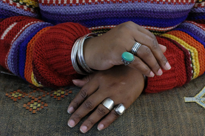 Sterling Silver Kingman Turquoise Augustine Largo Navajo Ring