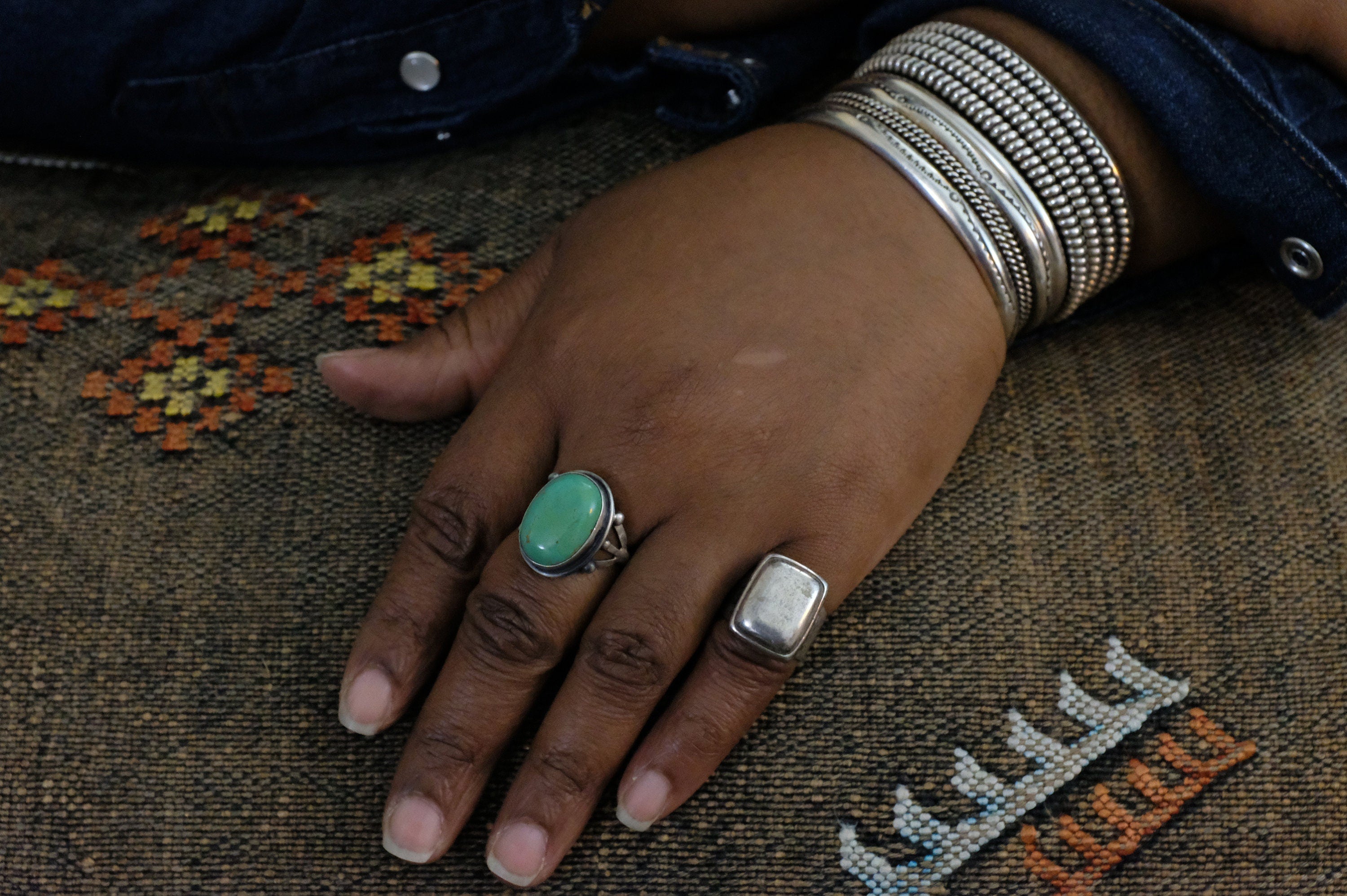 Sterling Silver Kingman Turquoise Augustine Largo Navajo Ring