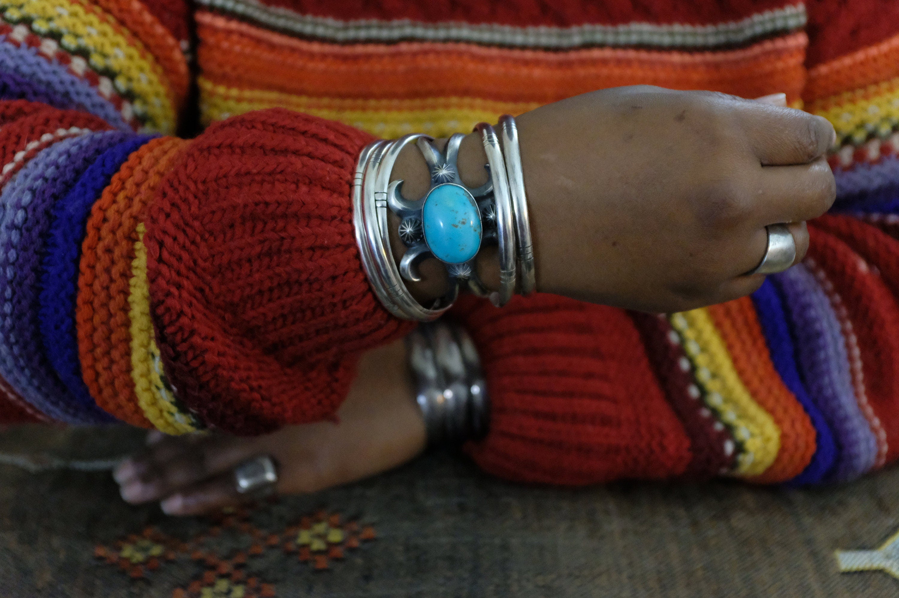 Sterling Silver Turquoise Chimney Butte Cuff Bracelet