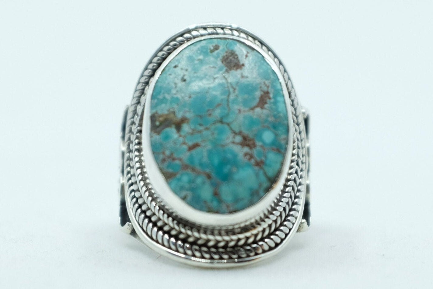 Sterling Silver Turquoise Tibetan Ring