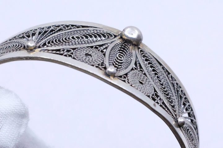 Silver Moroccan Filigree Cuff Bracelet