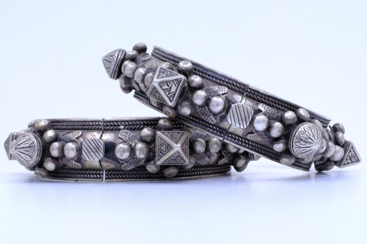 Silver Mauritanian Mizam Bracelets (Pair)