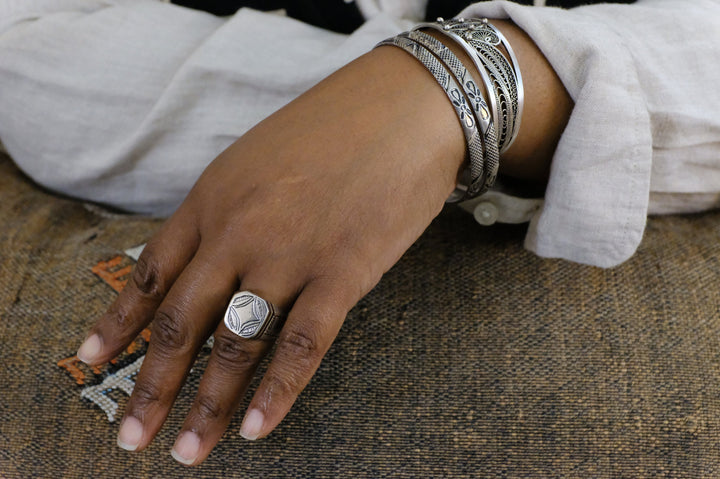 Silver Moroccan Filigree Cuff Bracelet