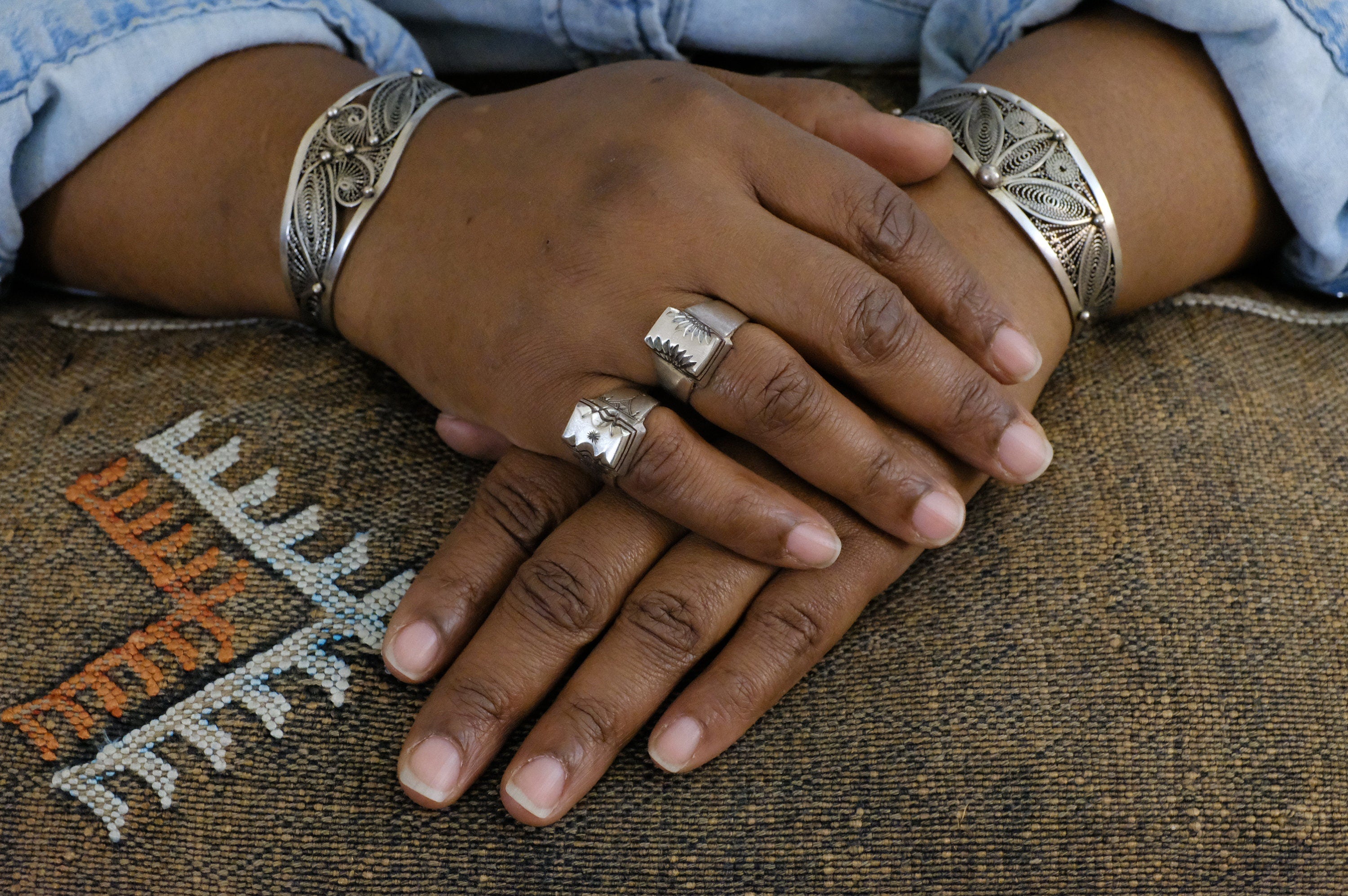 Silver Moroccan Filigree Cuff Bracelet