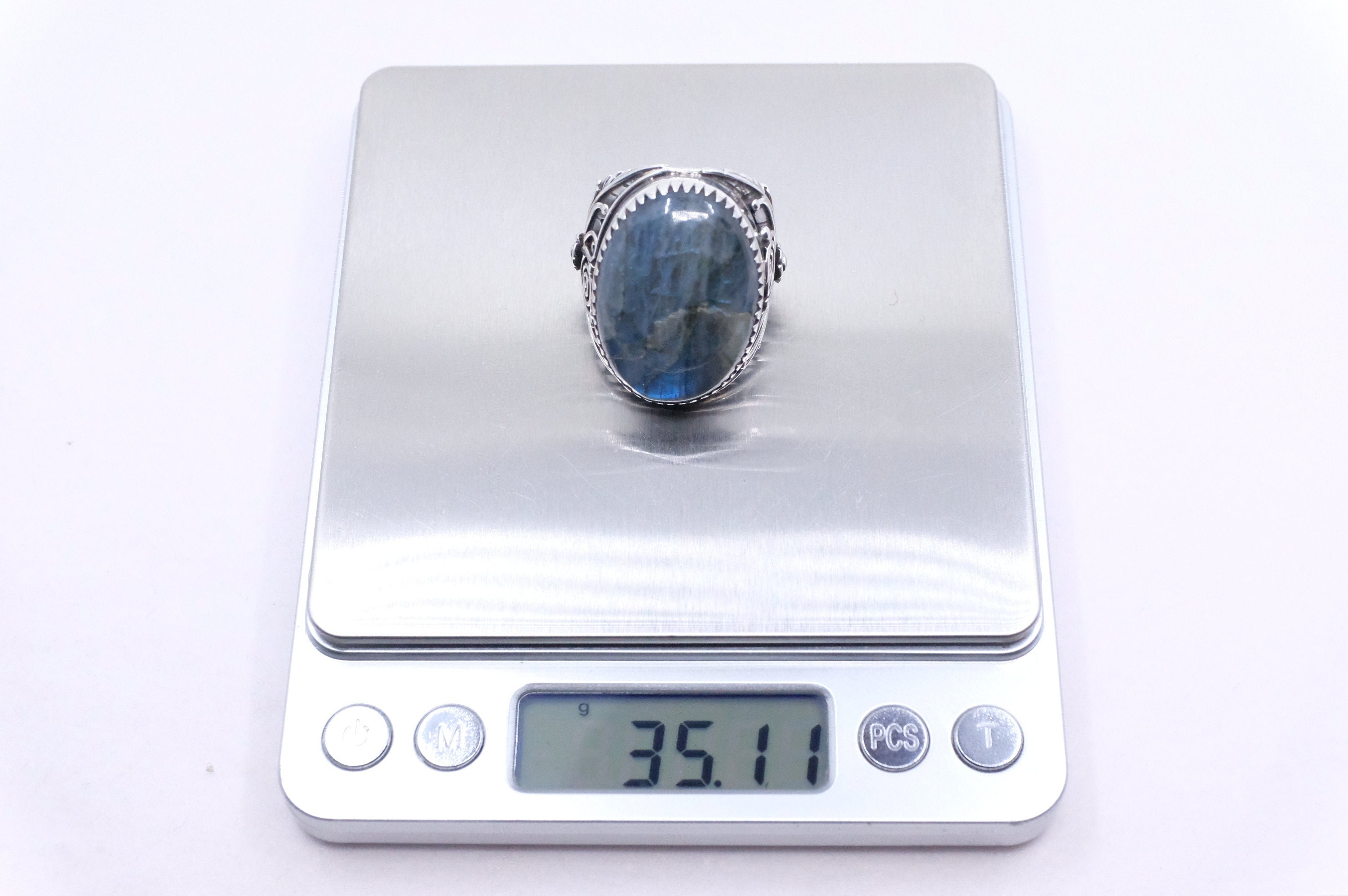 Sterling Silver Labradorite Tibetan Ring