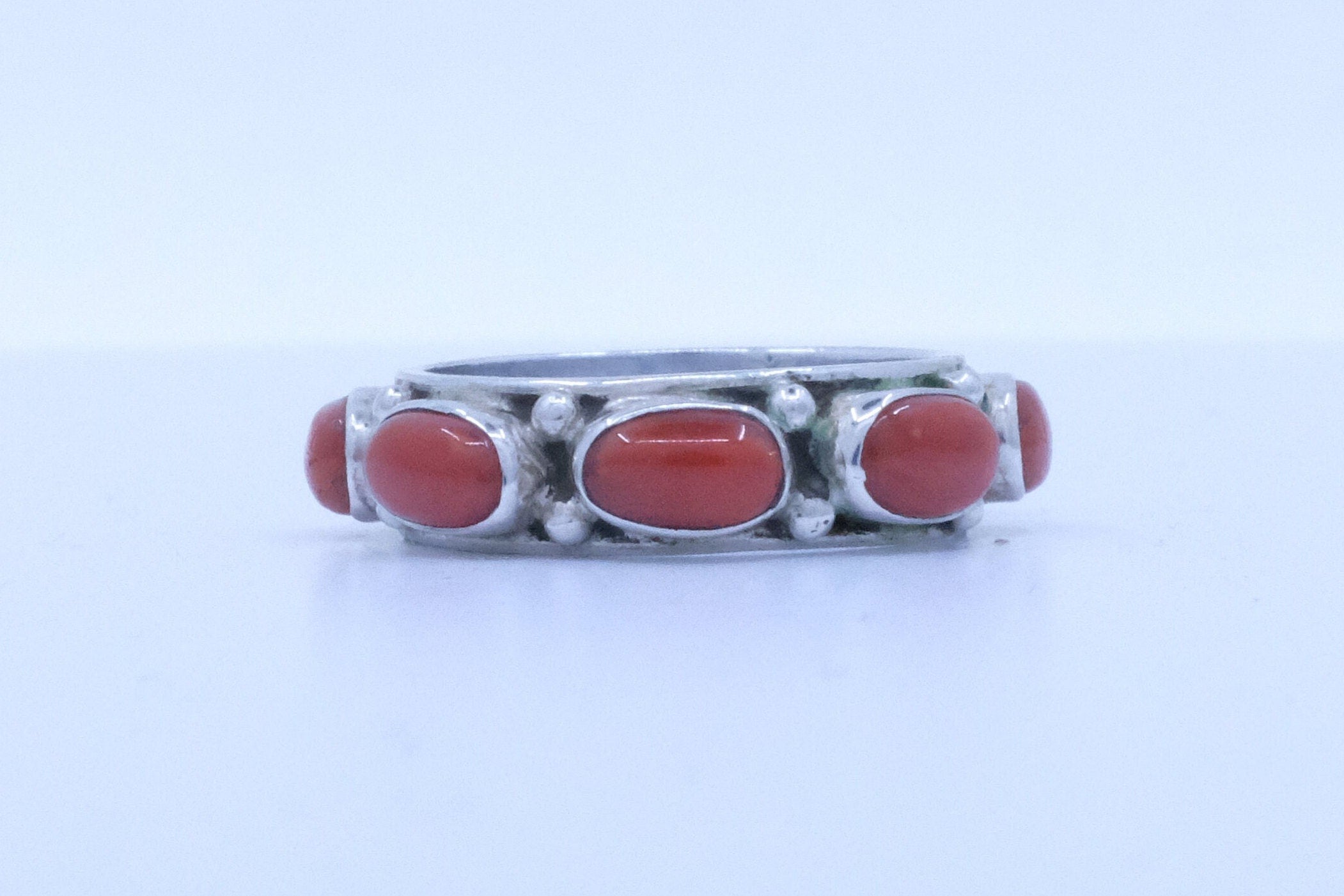 Sterling Silver Coral Ring