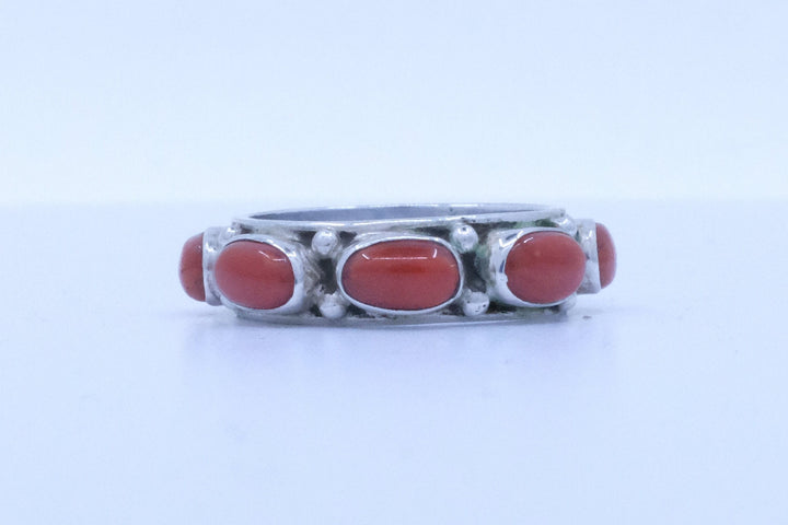 Sterling Silver Coral Ring