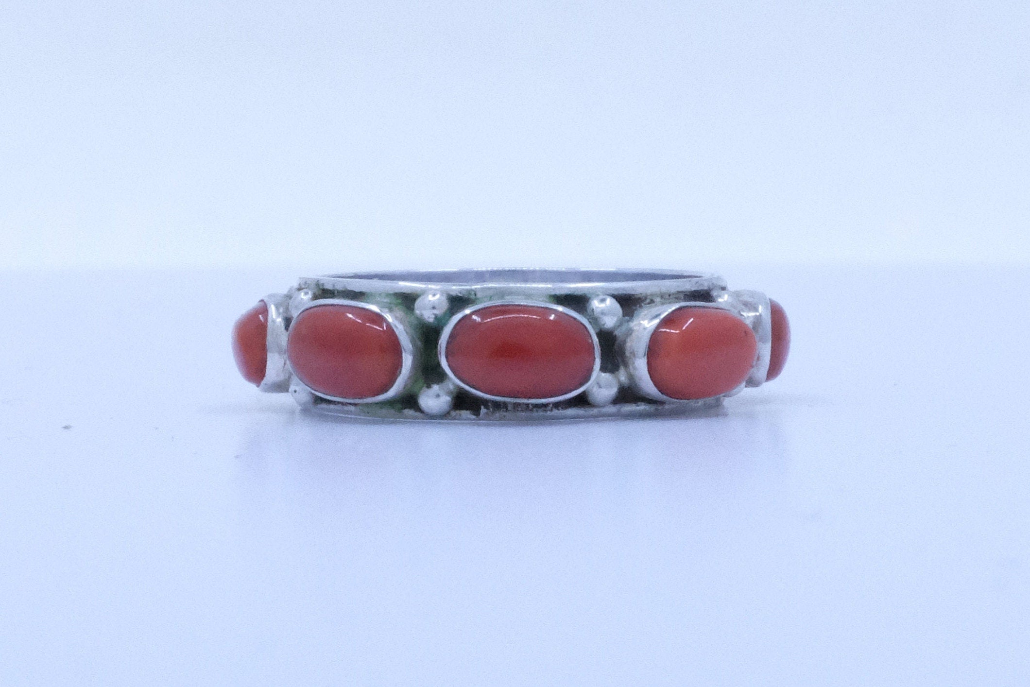 Sterling Silver Coral Ring