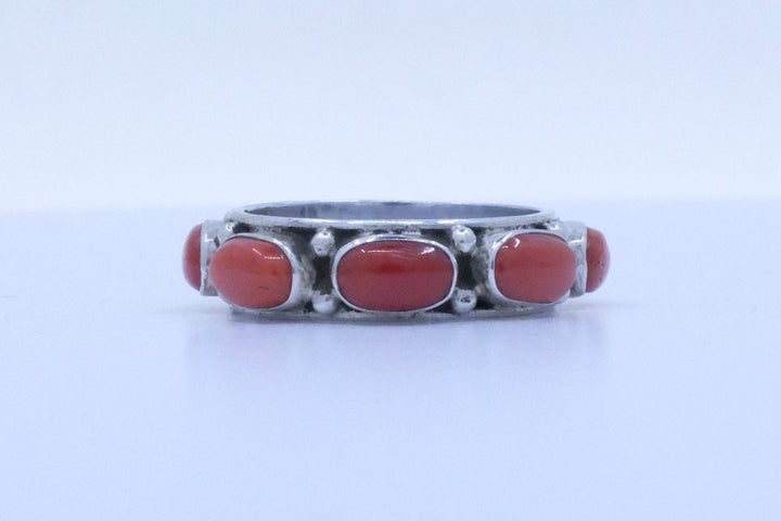 Sterling Silver Coral Ring