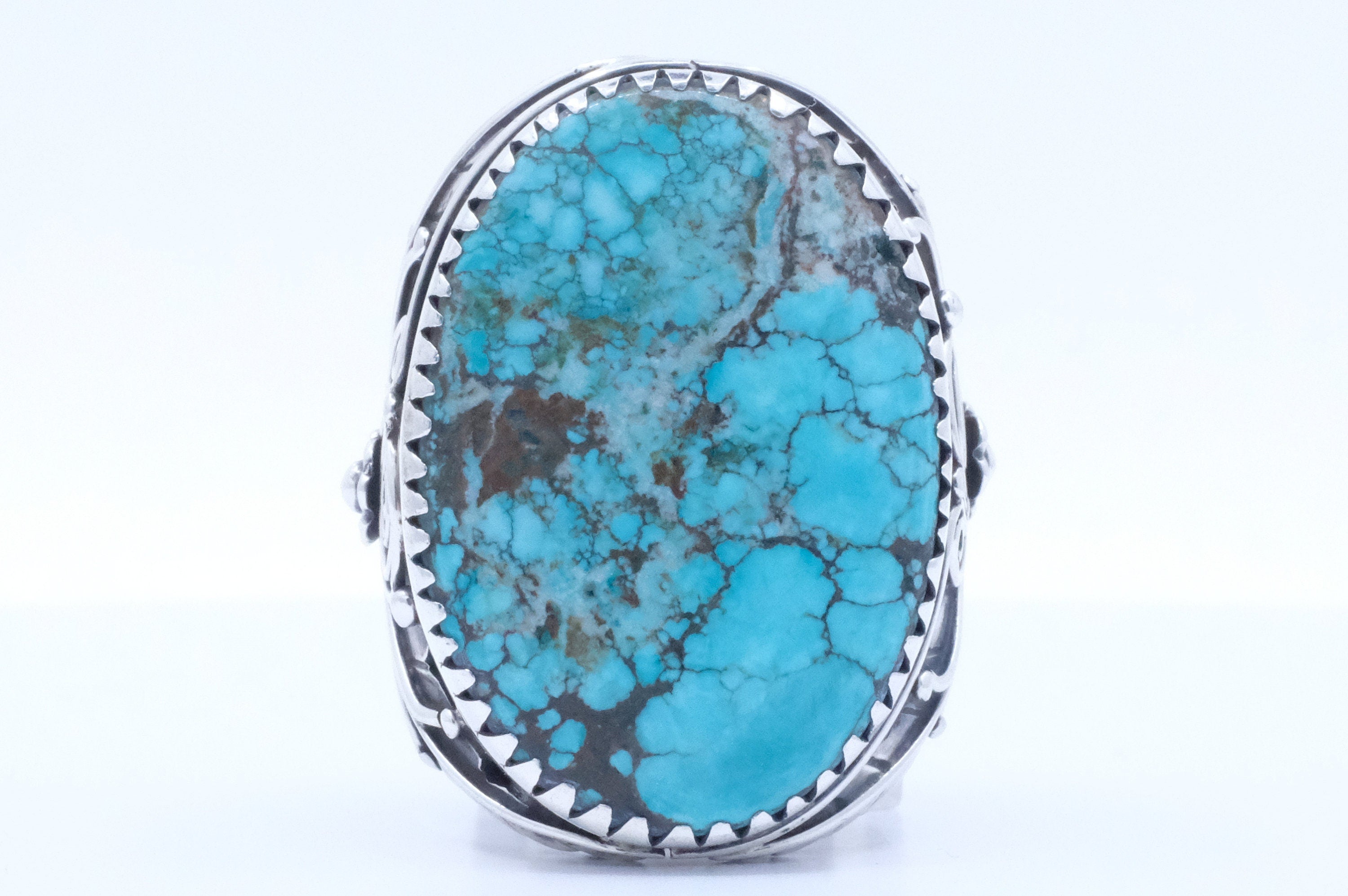 Sterling Silver Filigree Turquoise Tibetan Ring