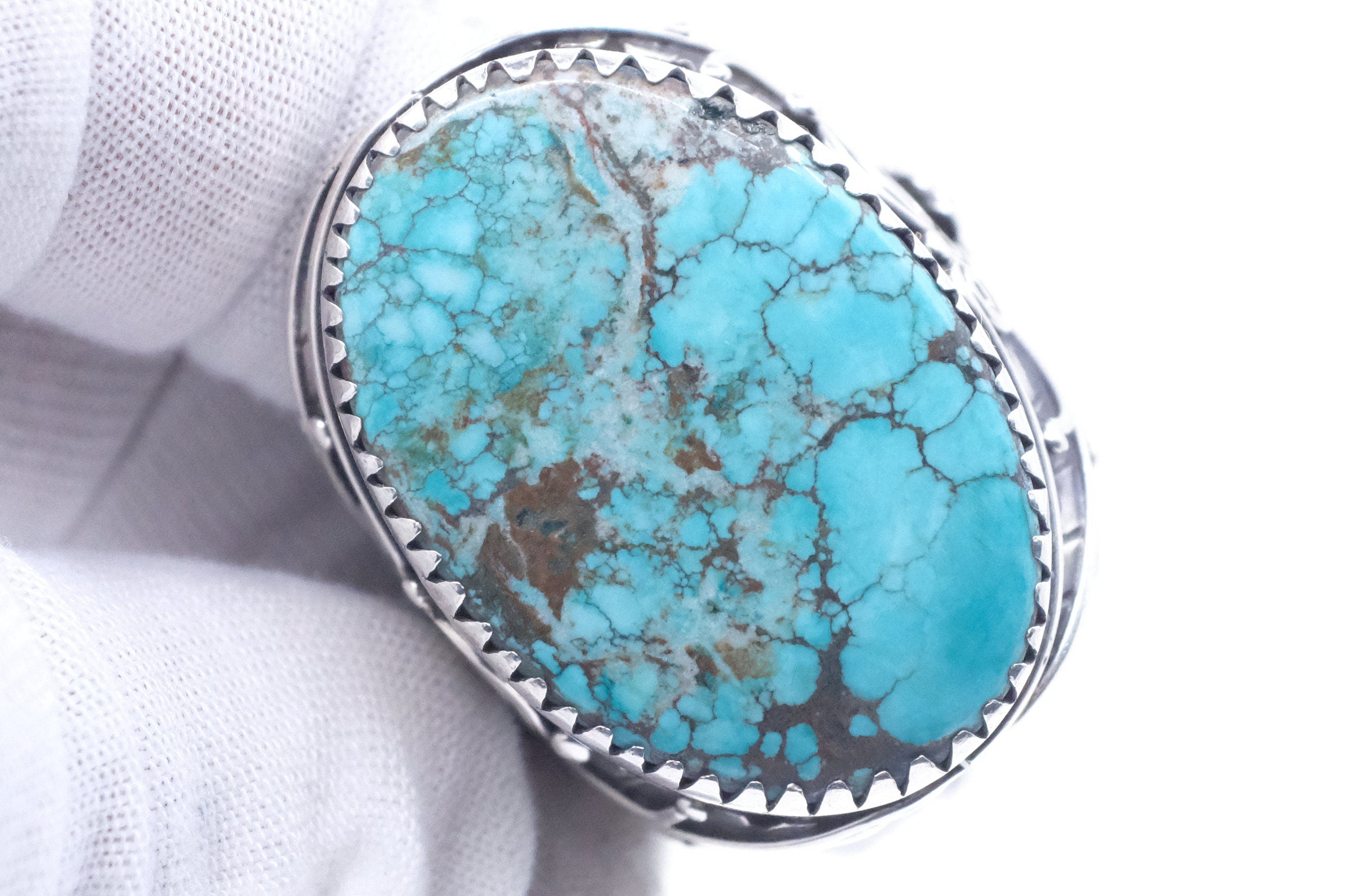 Sterling Silver Filigree Turquoise Tibetan Ring