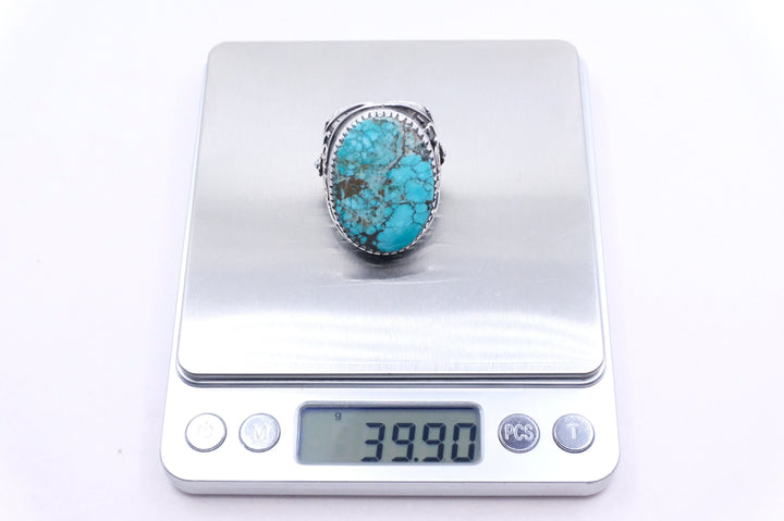 Sterling Silver Filigree Turquoise Tibetan Ring