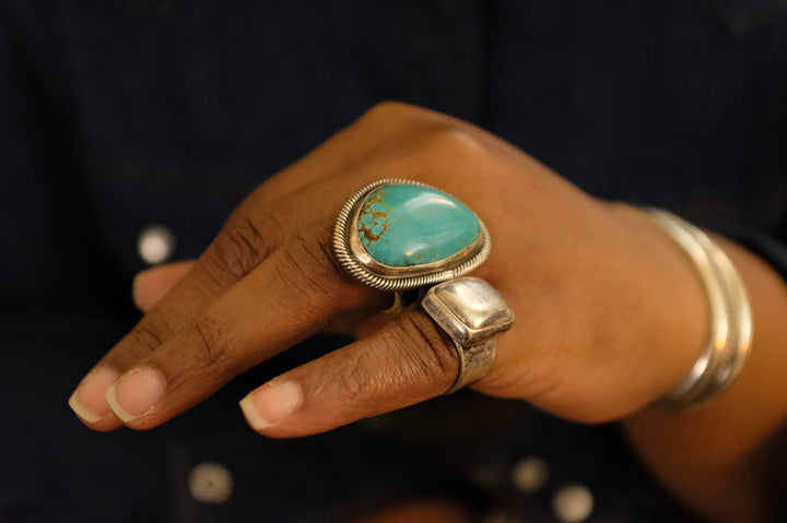 Sterling Silver Turquoise Chimney Butte Ring